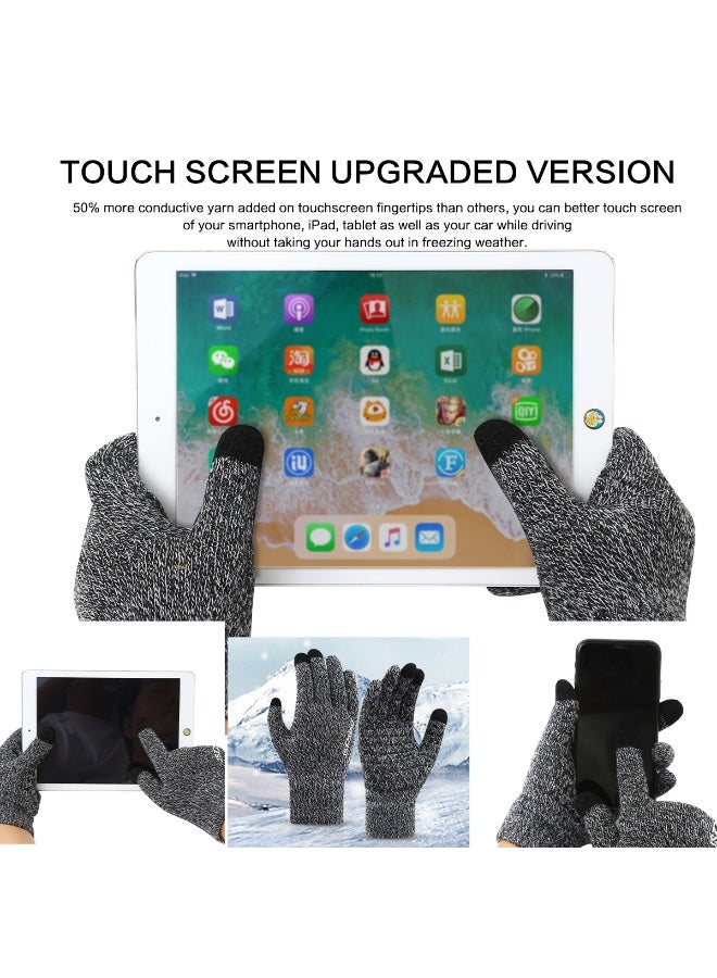 NIBEMINENT Winter Touch Screen Gloves for Men and Women, Thermal Knit with Anti-Slip Silicone Palm & Stretchy Polycotton for Running, Cycling, Driving - Image 2